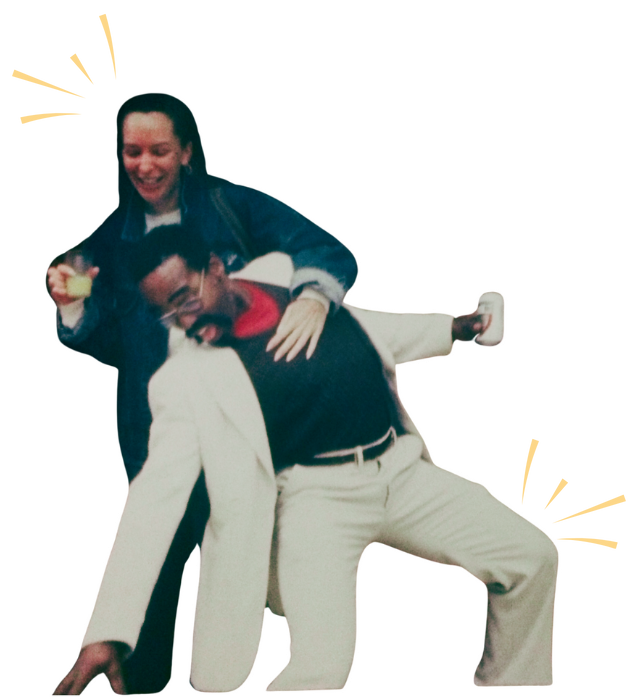 Two people partying